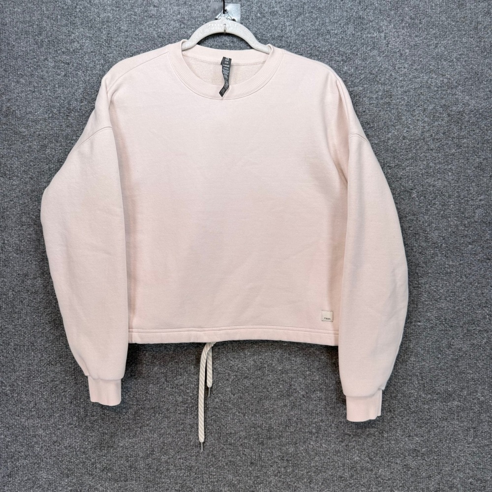 Vuori Restoration Crew Sweatshirt Womens XS Pink Cinched Hem Oversized Pullover
